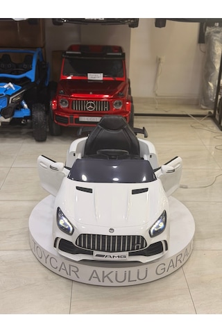Mercedes Gt Akülü Araba 0-6 Yaş Kumandalı Özel Plaka Hediye Beyaz