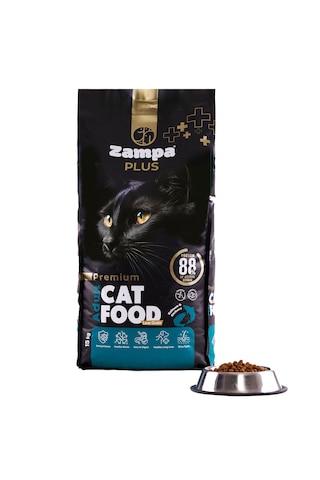 Zampa Plus Somon Etli & Hamsili Premium Yetişkin Kedi İçin Kuru Mama 15 KG