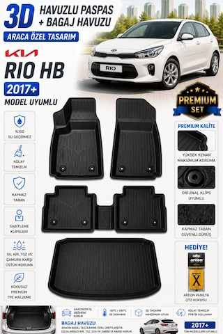 Kia Rio Hb 2021 Model Uyumlu 3d Araca Özel Havuzlu Paspas+bagaj Havuzu Birebir Uyum