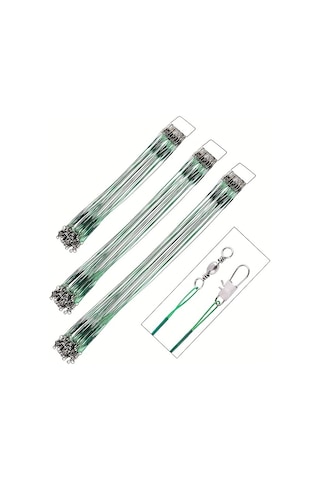 20 Parçalı Paslanmaz Çelik Balıkçılık Liderleri, Fırdöndüler - Yemler, Kancalar Ve Teçhizatlar İçin İdeal - 30cm