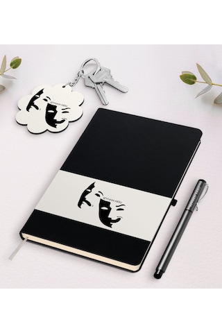 Kişiye Özel Tiyatro Sanatçısı Siyah Defter Kalem Ve Anahtarlık He