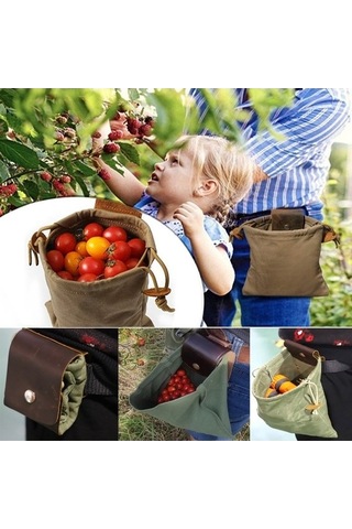 Funtree Katlanabilir Kemer Çantası - Su İtici Meyve Toplama Yeşil Renkli Model Yeşil