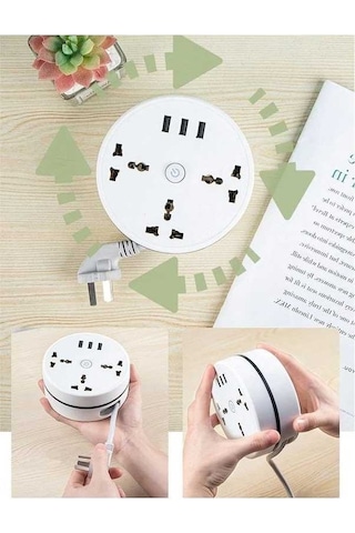 Trendooze Yüksek Güçlü 3 Portlu Priz - 2500w Qc 3.0, İphone & Android Uyumluluğu