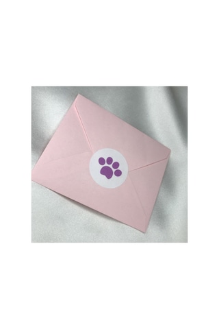 Pembe Paw Sticker Kedi Köpek Pati Pençe Beyaz Arkaplan Yuvarlak Mat Etiket Rosa 3 Cm - 200 Adet Çok Renkli