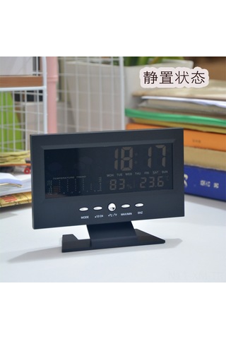 Ximistore9 Ev İçin Usb Siyah Hava Durumu Saati - Renkli Ekranlı 8082t, Sesli Kontrol, Sicaklık/nem Ölçer Ve Alarm Fonksiyonu Siyah
