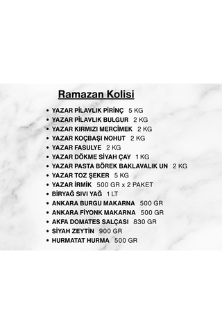Yazar Ramazan Paketi 3 16 Parça 26,230 Kg