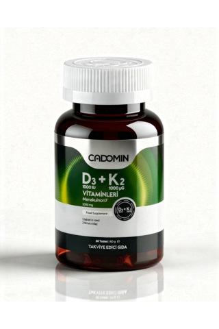 D3-k2 Vitaminleri Takviye Edici Gıda 1000 Mg 60 Kapsül