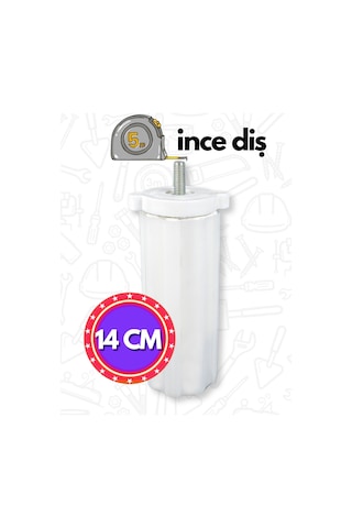 Gizli Orta Mobilya Kanepe Koltuk M8 Civatalı Orta Ayarlanabilir Destek Ayağı Beyaz 14 Cm - 18 Cm Beyaz