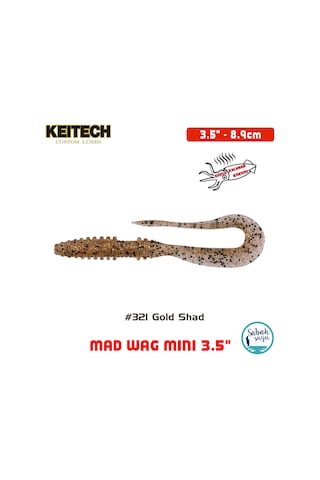 Keitech Mad Wag Mini 8.9cm (3.5") #321 Gold Shad Kokulu Silikon Kurt