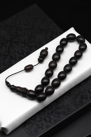 Maskot Efe Abanoz Ağacı Tesbih 12 X 15 Mm Beyzi Kesim