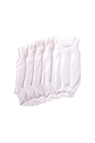Lafiny Pamuk Çıtçıtlı Bebek Body Zıbın 5'li Paket 1369 Beyaz