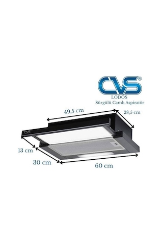 Cvs DN1147 Lodos Sürgülü Camlı Tek Filtre Aspiratör