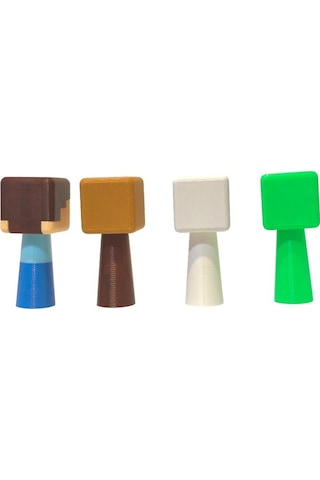 Minecraft Sprunki Figür 4 Adet 7 Cm Steve, Köylü, İskelet, Creeper