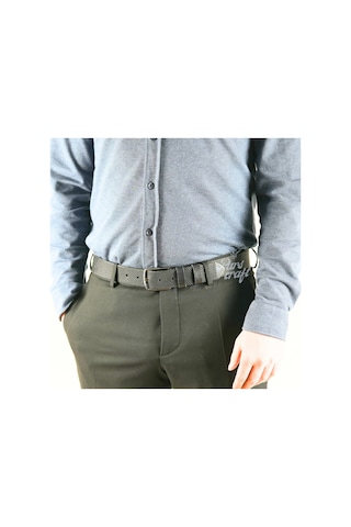 Hakiki Manda Derisi Erkek Kemer 3.5 CM Siyah Klasik Kumaş Kemer Çok Renkli