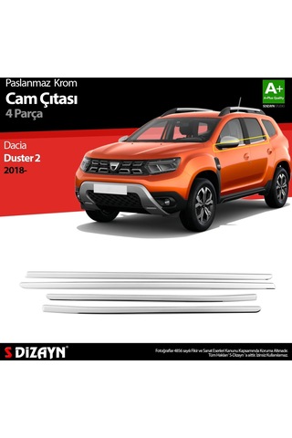S-Dizayn  Dacia Duster Krom Cam Çıtası 4 Prç. 2018 Üzeri