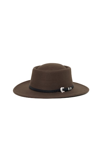 Berellini Kaşe Kaşmir - Unisex Geniş Fotör Kahverengi
