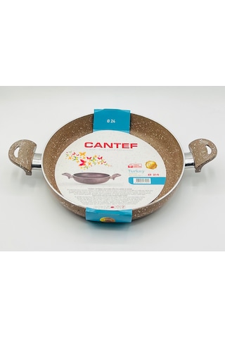 Cantef 24 Cm Yanmaz Yapışmaz Çift Saplı Teflon Tava Sahan