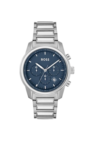 Hugo Boss HB1514007 Çelik Gri Mavi Kadran 44mm Erkek Kol Saati