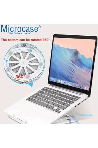 Microcase  AL3481 10-12 inch Microcase 360 Dönerli Kademeli Masaüstü Stand Beyaz