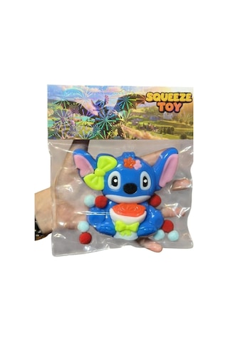 2 Adet Pembe Mavi Stitch Sukuşi Stres Atıcı Jel Yumuşak Mojmoj Squishy Stich Çok Renkli