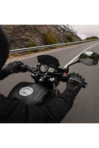 Freecamp Power Tam Parmak Motosiklet Eldiveni-siyah-turuncu