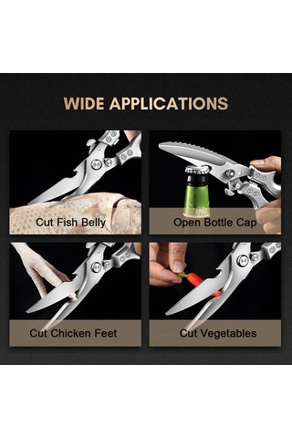 Suofeng "paslanmaz Çelik Mutfak Makası - Et, Balık Ve Sebze Kesimi İçin Çok Amaçlı Ergonomik Makas" Yeşil