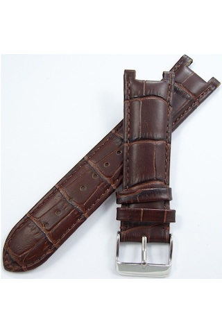 Guess Model Ortası Kesik Deri Saat Kayışı 22Mm Kordon Kahverengi