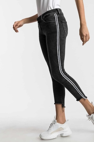 Ltb Lonıa Whıte Strıped Black Route Kadın Skinny Jean Pantolon Siyah