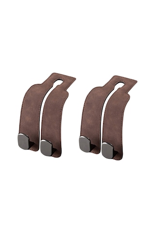 Yaozixa Araba Arka Koltuk Çift Metal Kanca - Telefon Tutucu İle Çok Fonksiyonlu, Kürk Dokulu, Logo Yok, Kahverengi 2 Adet Diğer