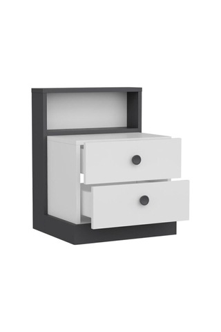 Life Komodin Beyaz - Antrasit Beyaz-antrasit