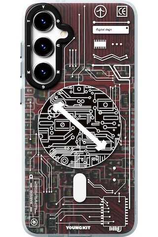 Galaxy S24 Plus Uyumlu Kılıf Magsafe Şarj Özellikli Youngkit Technology Serisi Kapak Mavi