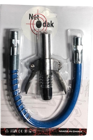 Çift Mandallı Hortumlu Gres Pompa Ucu Gres Tabanca Ucu Memesi Yağ Tabanca Ucu