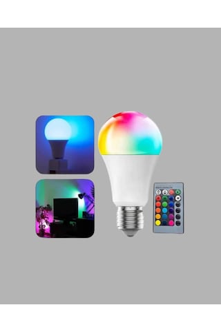 Rgb Uzaktan Kumandalı Led Ampul 16 Renkli A Kalite Çok Renkli 39048697