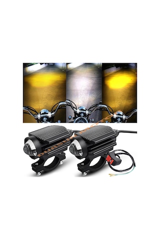 Motosiklet Atv Off Road Sis Farı Mercekli Sarı Beyaz Takım Motosiklet Atv Off Road Sis Farı Mercekli Sarı Beyaz Takım