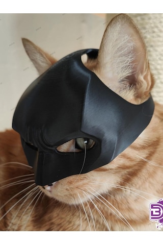 Siyah Batman Tarzı Takılabilir Kedi Maskesi