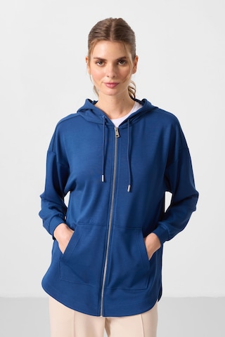 Tommylıfe Parlament Yumuşak Dokulu Kapüşonlu Oversize Kadın Tunik Sweatshirt - 97302 Mavi
