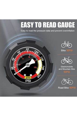 Maiyame Alaşımlı Bisiklet Pompası - 140psı & 150psı, 58-62 Cm, 370-750 G, Model A-f Seçenekleri