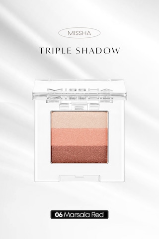 Yumuşak Dokulu, Dökülme Yapmayan 3 Renkli Göz Farı Triple Shadow No.6 Marsala Red 6