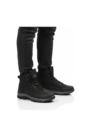 Siyah Kırışık İçi Kürklü Soğuğa Dirençli Kaymaz Taban Unisex Outdoor Bot 980 G Siyah
