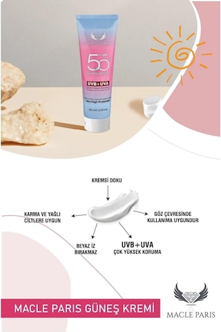 Macle Paris Çok Yönlü Yüksek Koruyucu Güneş Kremi SPF50+ 100 ML