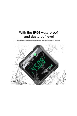 Kangvka Yeşil Ip54 Dijital Eğim Ölçer, 4x90 Aralık, Lcd Işıklı Ekran, Tek Taraflı Manyetik, Mutlak/ilişkisel Ölçüm, Veri Tutma Fonksiyonu