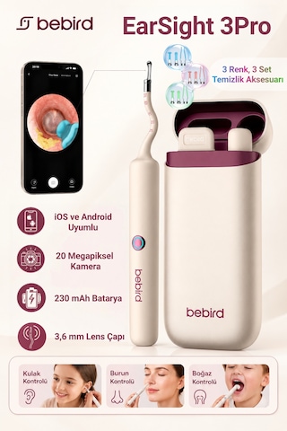 Bebird Earsight 3 Pro Hd Kameralı Akıllı Kulak Temizleme Cihazı