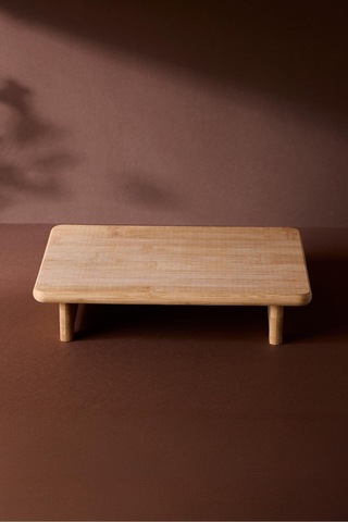 Terni Dikdörtgen Sunum Tabağı 30x20 Cm Ergonomik Çok Amaçlı Servis Standı Kahverengı Kahverengi