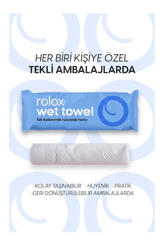 Wet Towel - 50 Paket - Tek Kullanımlık Rulo Islak Havlu