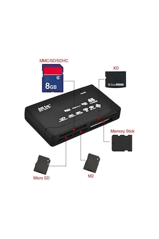 Lunatic 9642 Usb Hub Micro Sd Xd Mmc Ms Cf Tf Mini M2 Combo 45 Cm Kart Okuyucu