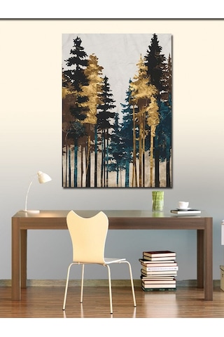 Kanvas Tablo Ağaçlar Boyama Manzara 50cmx70cm