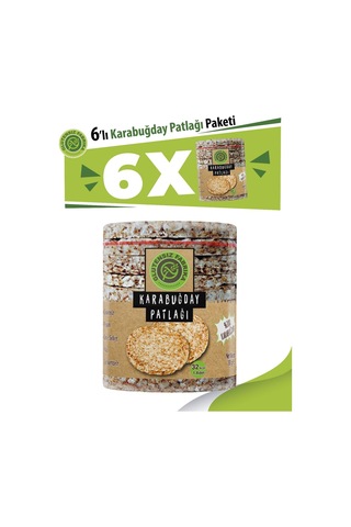 Glutensiz Fabrika Karabuğday Patlağı Sade 6 x 88 G