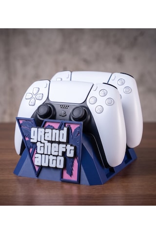 Omni Gta 6 Temalı Ikili Ps5 Kol Standı - Özel Tasarım Gta 6 Kontrolcü Standı, Playstation 5 Oyuncu Aksesuarı Konsol Standı Ve Tutucu Lacivert