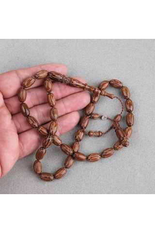 Vahşi Palmiye Ağacı Badem Kesim 7.5x13mm Tesbih