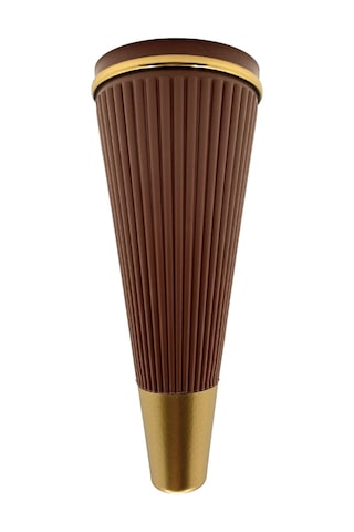 Cihan Desenli 19cm Plastik Ayak Mobilya Masa Ve Dolap Ayağı 19cm Kahverengi - Altın 4 Adet Kahverengi